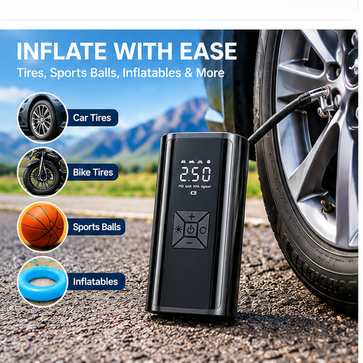 Smart Display Portable Air Compressor