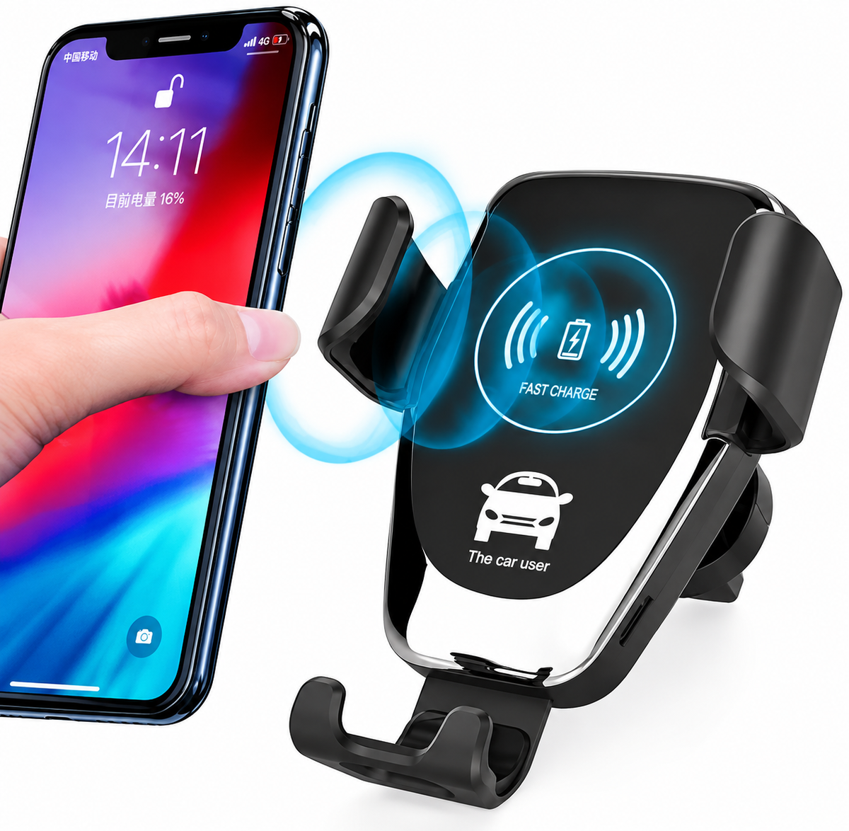 Auto-Clamping Wireless Car Charger Phone Holder