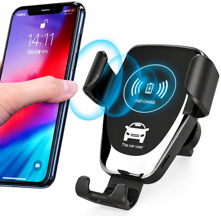 Auto-Clamping Wireless Car Charger Phone Holder