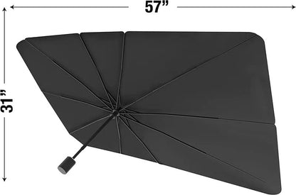BrellaShield Car Windshield Sun Shade – Foldable Umbrella-Style Car Sunshade